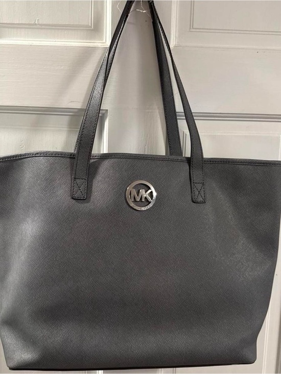 Michael Kors Handbags - Michael Kors Gray Tote with Silver MK Emblem